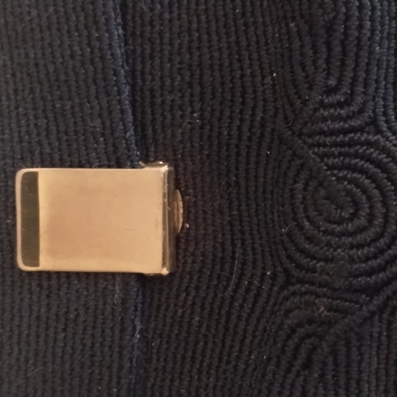 1940s CORD'E CLUTCH, BLACK SWIRLING PATTERN BRASS SNAP CLOSURE, FULLY LINED - Picture 2 of 5